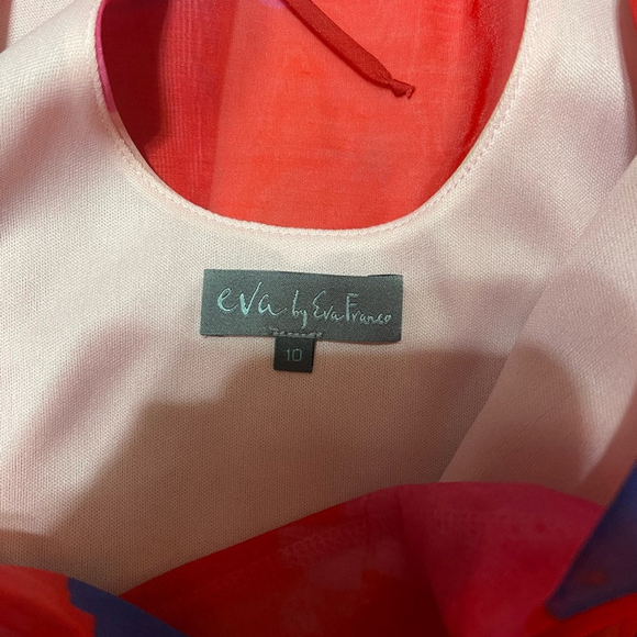 Anthropologie x Eva Franco Pink Rose Painted Sleeveless Midi Dress Size 10 - Picture 5 of 8